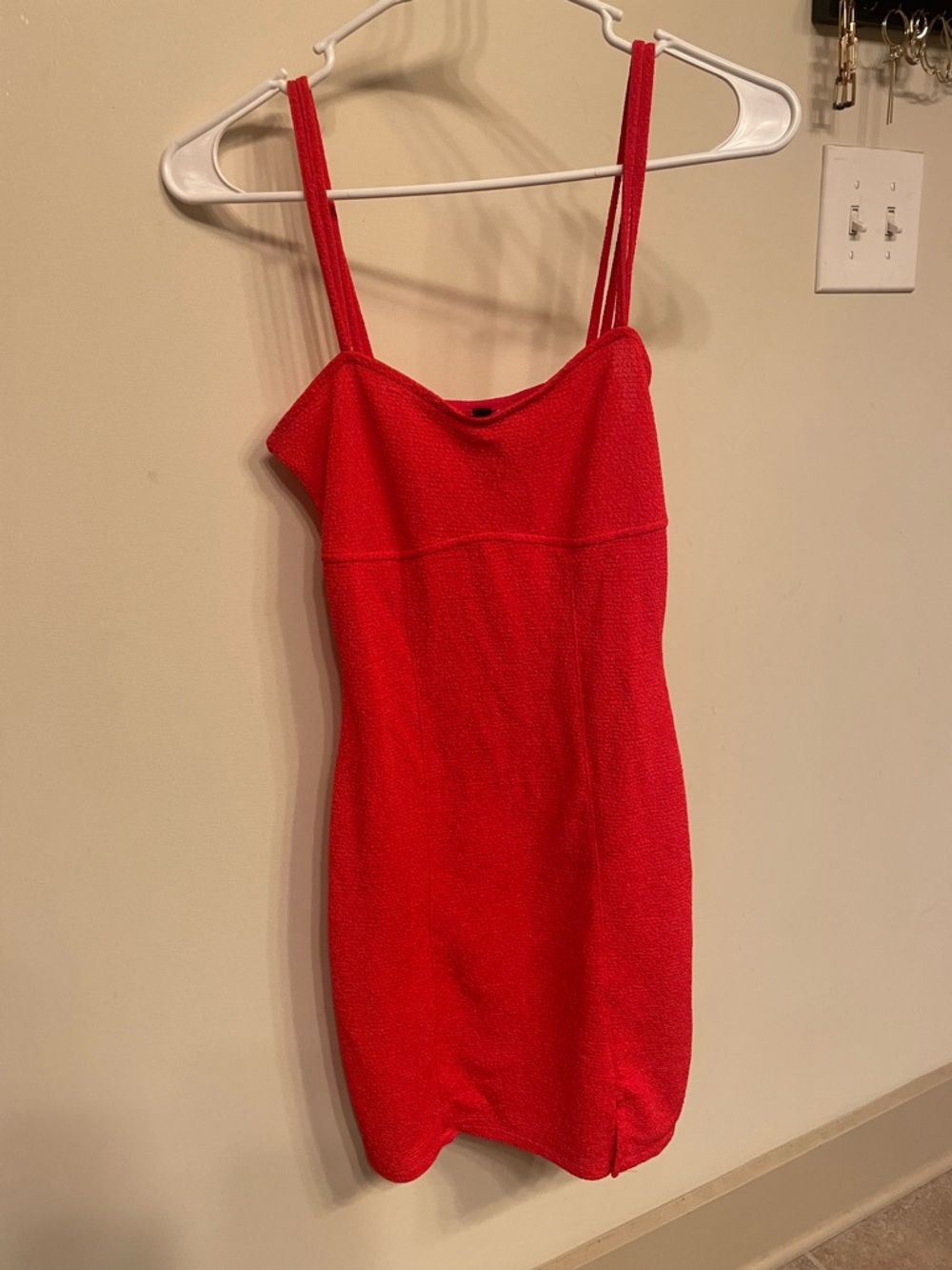 H&M Divided Bright Red Spaghetti Strap Mini Dress